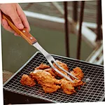 Bbq fork with wood handle